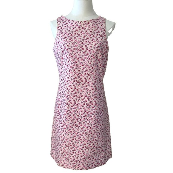 Victoria Holley Dresses & Skirts - Vintage Victoria Holley Sleeveless Sheath Dress Size 8P Pink Floral Cottagecore